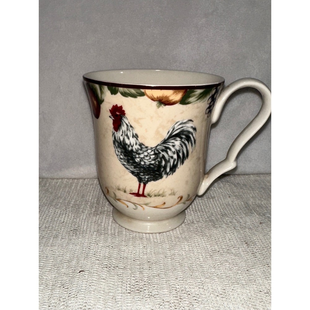 Noble Excellence Napa Chanticleer Rooster Mug White Dishwasher Microwave Safe